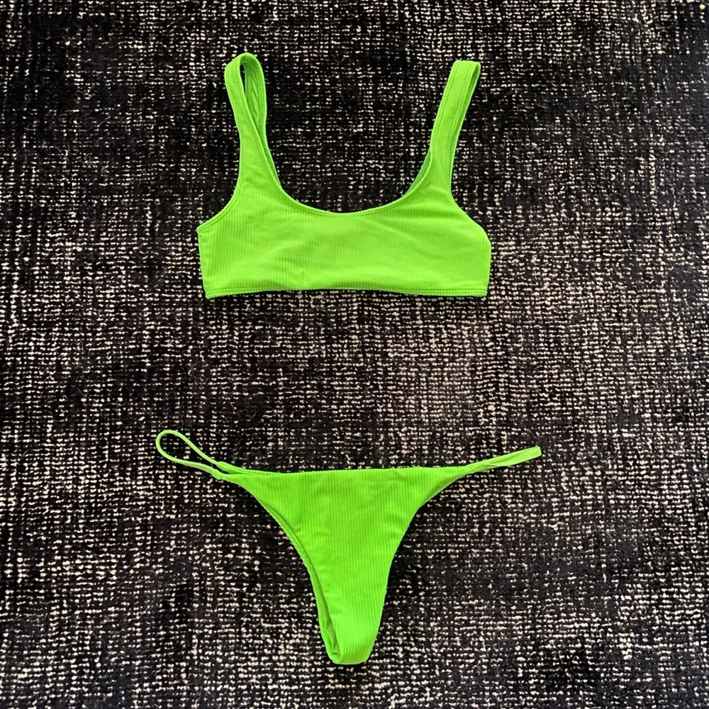 Frankies Bikini Ribbed Acid Green XS/M